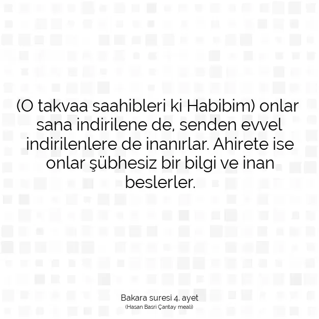 Ayetbul | Kuran Mealleri | Quran | Bakara suresi 4. ayet