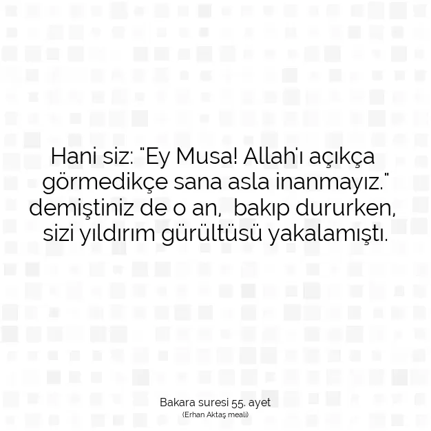 Ayetbul | Kuran Mealleri | Quran | Bakara suresi 55. ayet