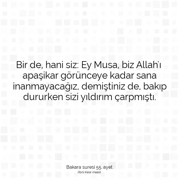 Ayetbul | Kuran Mealleri | Quran | Bakara suresi 55. ayet