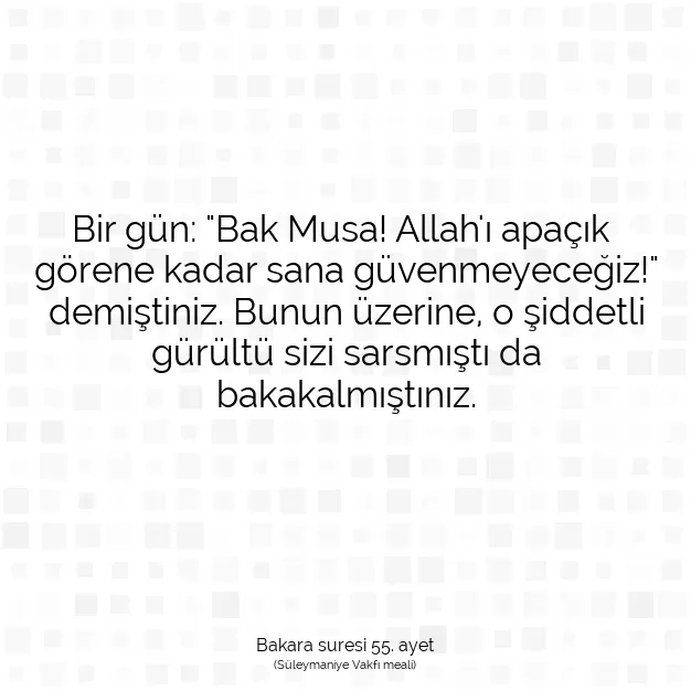 Ayetbul | Kuran Mealleri | Quran | Bakara suresi 55. ayet