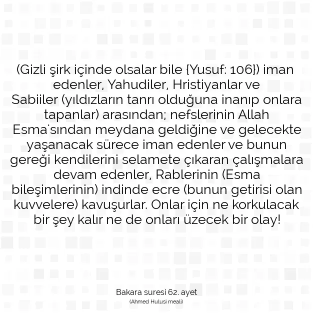 Ayetbul | Kuran Mealleri | Quran | Bakara suresi 62. ayet