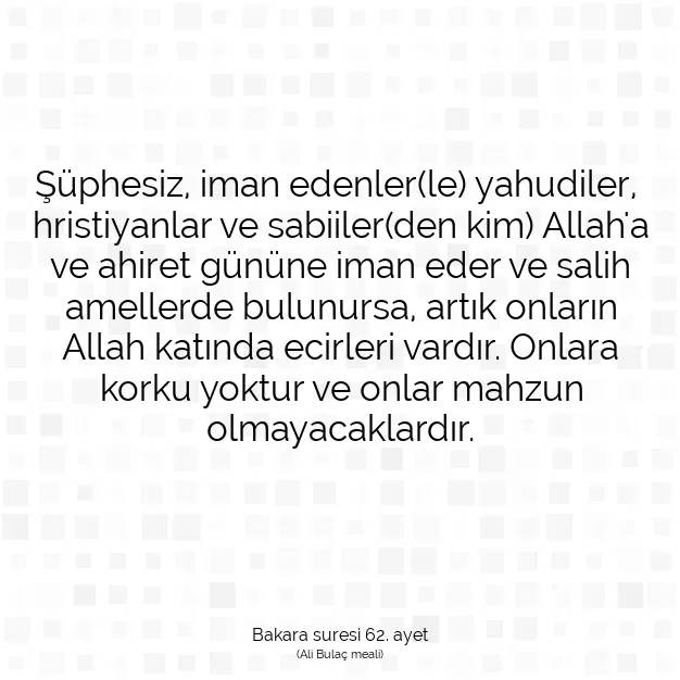 Ayetbul | Kuran Mealleri | Quran | Bakara suresi 62. ayet