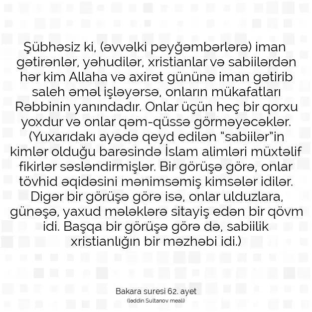 Ayetbul | Kuran Mealleri | Quran | Bakara suresi 62. ayet