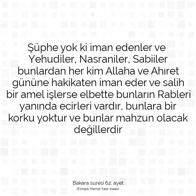 Ayetbul | Kuran Mealleri | Quran | Bakara suresi 62. ayet