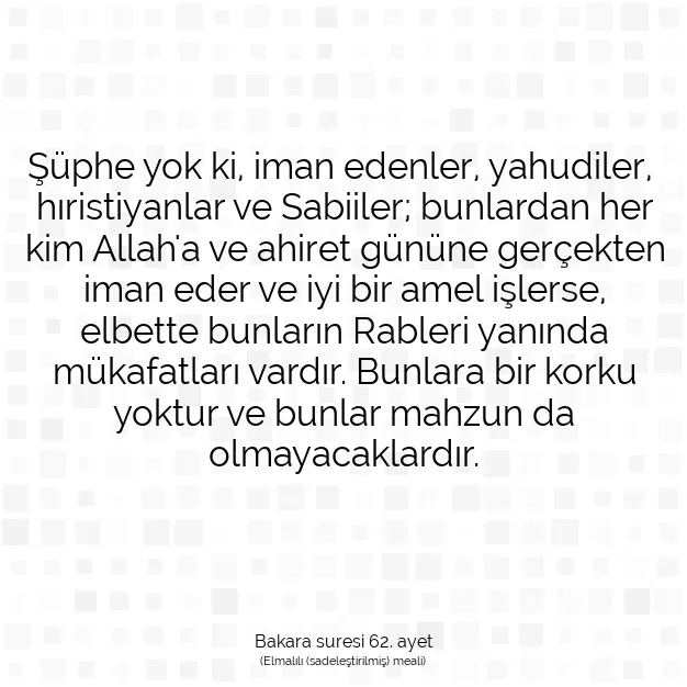 Ayetbul | Kuran Mealleri | Quran | Bakara suresi 62. ayet