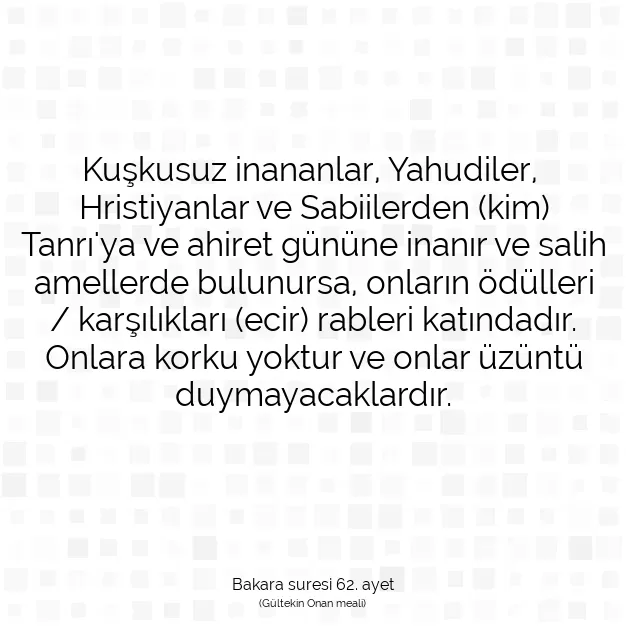 Ayetbul | Kuran Mealleri | Quran | Bakara suresi 62. ayet