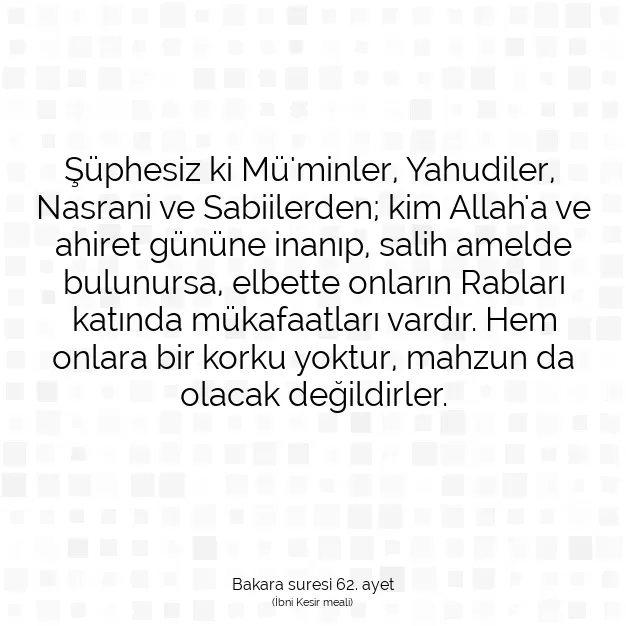 Ayetbul | Kuran Mealleri | Quran | Bakara suresi 62. ayet