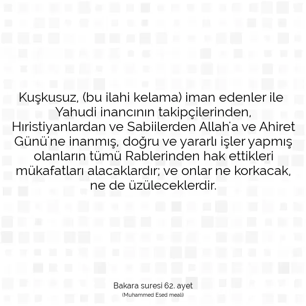 Ayetbul | Kuran Mealleri | Quran | Bakara suresi 62. ayet