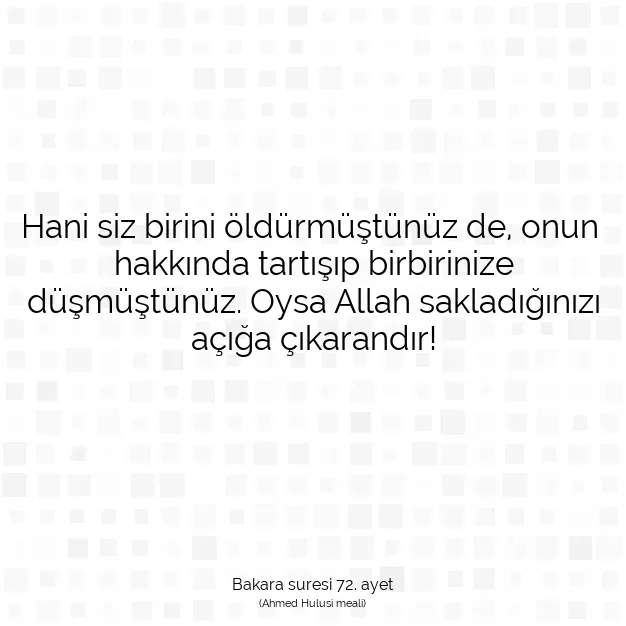 Ayetbul | Kuran Mealleri | Quran | Bakara suresi 72. ayet