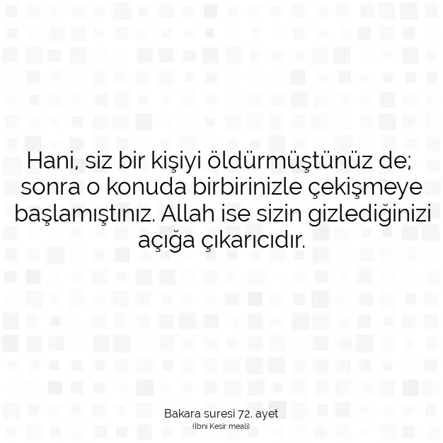 Ayetbul | Kuran Mealleri | Quran | Bakara suresi 72. ayet