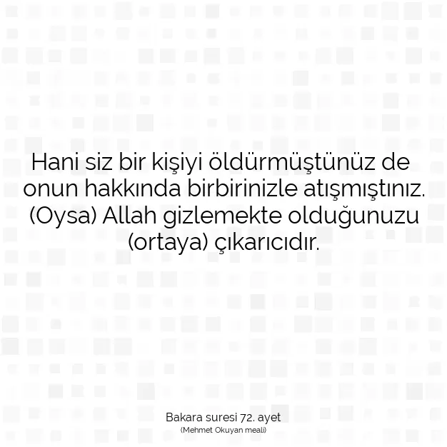 Ayetbul | Kuran Mealleri | Quran | Bakara suresi 72. ayet