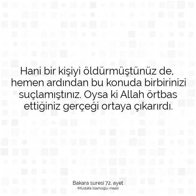 Ayetbul | Kuran Mealleri | Quran | Bakara suresi 72. ayet