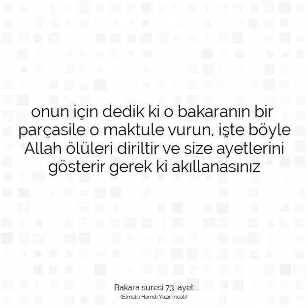 Ayetbul | Kuran Mealleri | Quran | Bakara suresi 73. ayet