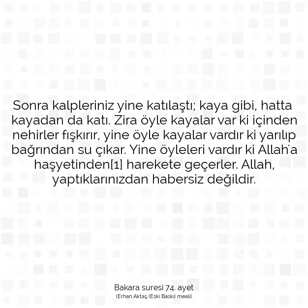 Ayetbul | Kuran Mealleri | Quran | Bakara suresi 74. ayet