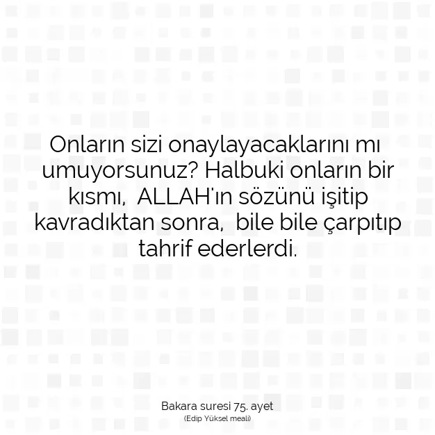 Ayetbul | Kuran Mealleri | Quran | Bakara suresi 75. ayet