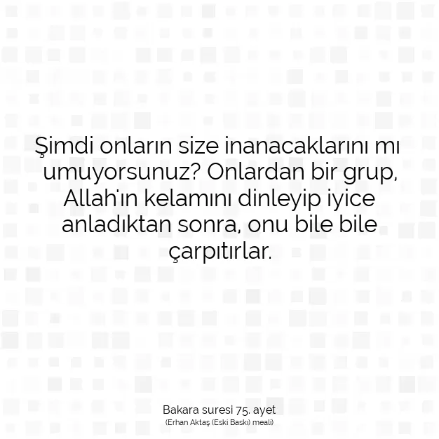 Ayetbul | Kuran Mealleri | Quran | Bakara suresi 75. ayet