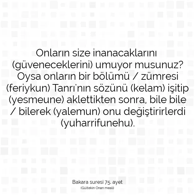 Ayetbul | Kuran Mealleri | Quran | Bakara suresi 75. ayet