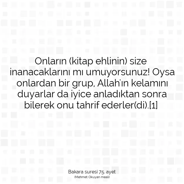 Ayetbul | Kuran Mealleri | Quran | Bakara suresi 75. ayet