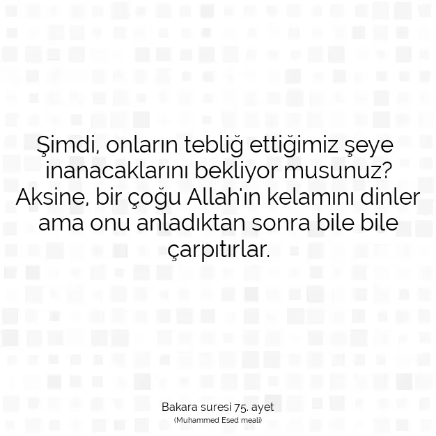 Ayetbul | Kuran Mealleri | Quran | Bakara suresi 75. ayet