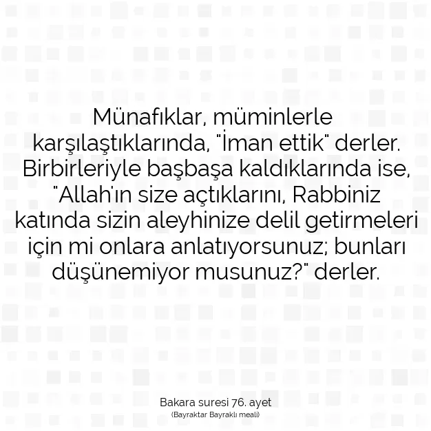 Ayetbul | Kuran Mealleri | Quran | Bakara suresi 76. ayet