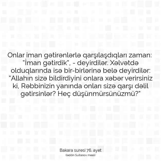 Ayetbul | Kuran Mealleri | Quran | Bakara suresi 76. ayet