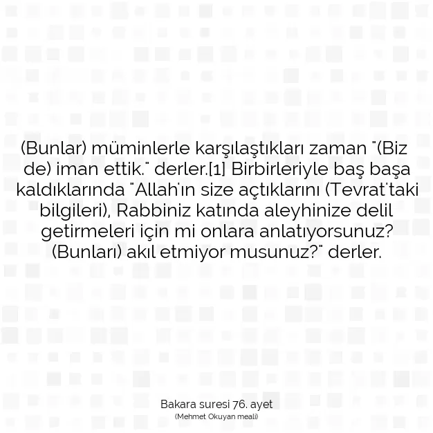 Ayetbul | Kuran Mealleri | Quran | Bakara suresi 76. ayet