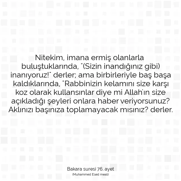 Ayetbul | Kuran Mealleri | Quran | Bakara suresi 76. ayet