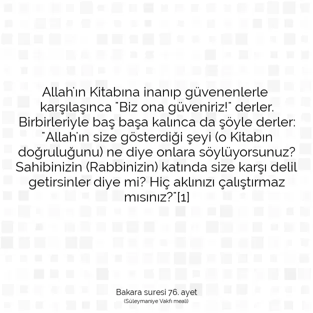 Ayetbul | Kuran Mealleri | Quran | Bakara suresi 76. ayet