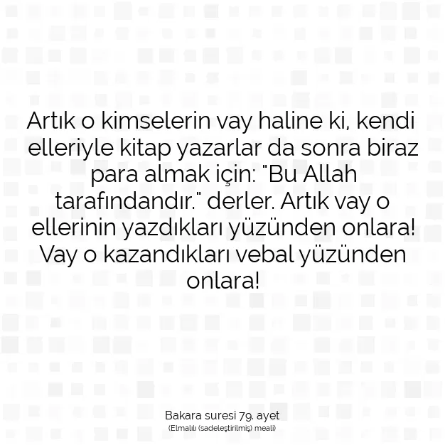 Ayetbul | Kuran Mealleri | Quran | Bakara suresi 79. ayet