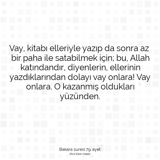 Ayetbul | Kuran Mealleri | Quran | Bakara suresi 79. ayet