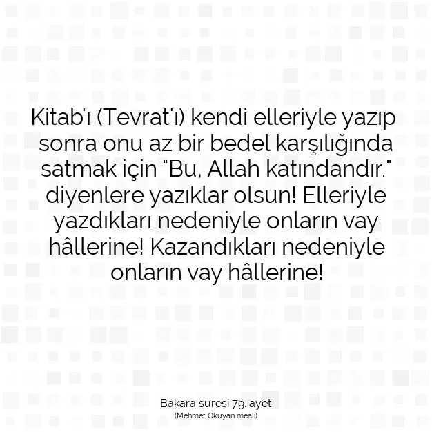 Ayetbul | Kuran Mealleri | Quran | Bakara suresi 79. ayet