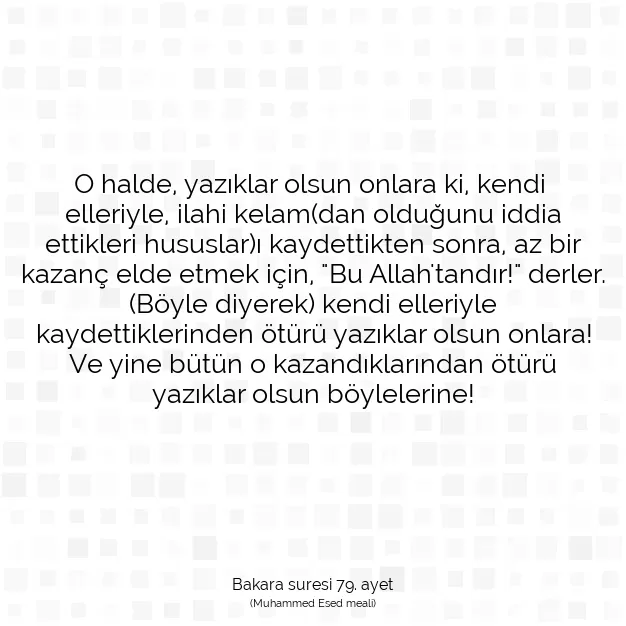 Ayetbul | Kuran Mealleri | Quran | Bakara suresi 79. ayet