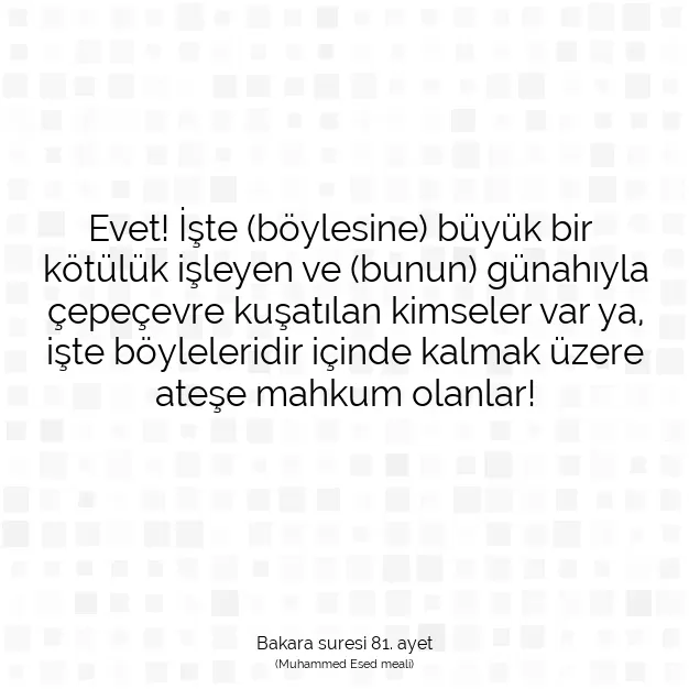 Ayetbul | Kuran Mealleri | Quran | Bakara suresi 81. ayet