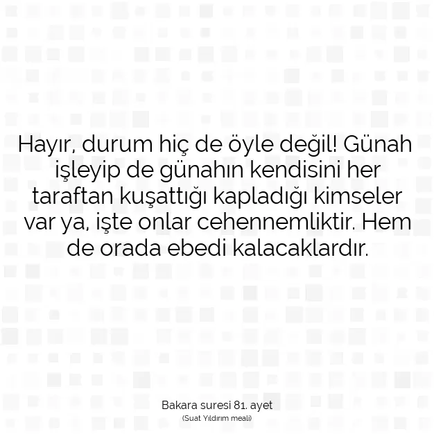 Ayetbul | Kuran Mealleri | Quran | Bakara suresi 81. ayet