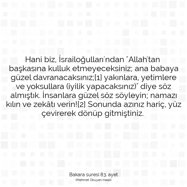 Ayetbul | Kuran Mealleri | Quran | Bakara suresi 83. ayet