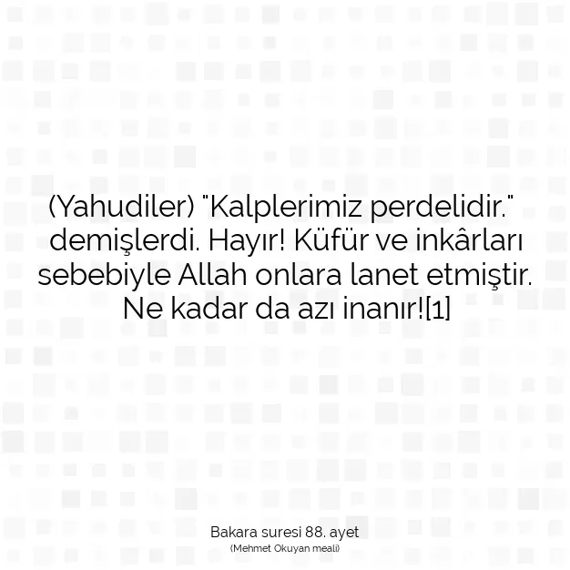 Ayetbul | Kuran Mealleri | Quran | Bakara suresi 88. ayet