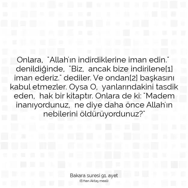 Ayetbul | Kuran Mealleri | Quran | Bakara suresi 91. ayet