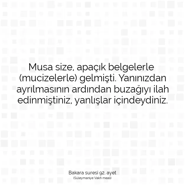 Ayetbul | Kuran Mealleri | Quran | Bakara suresi 92. ayet