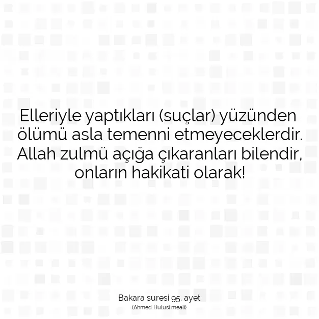 Ayetbul | Kuran Mealleri | Quran | Bakara suresi 95. ayet