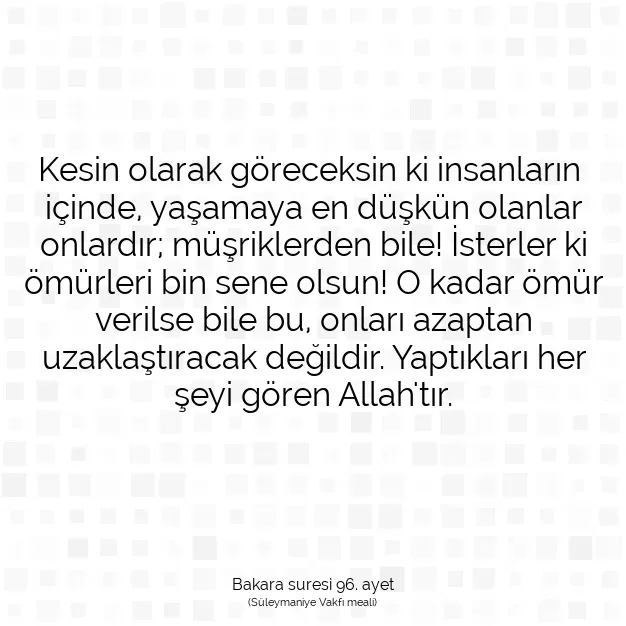 Ayetbul | Kuran Mealleri | Quran | Bakara suresi 96. ayet