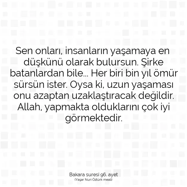 Ayetbul | Kuran Mealleri | Quran | Bakara suresi 96. ayet