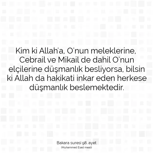 Ayetbul | Kuran Mealleri | Quran | Bakara suresi 98. ayet