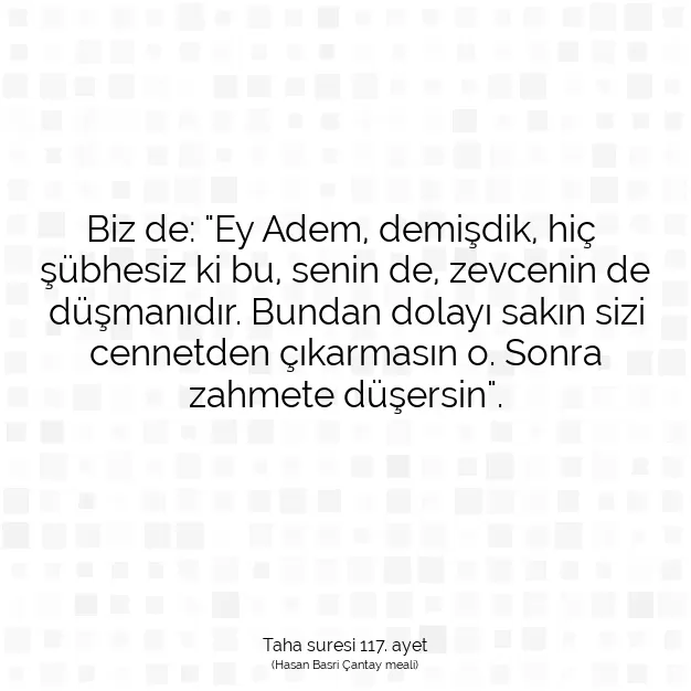 Ayetbul | Kuran Mealleri | Quran | Taha suresi 117. ayet