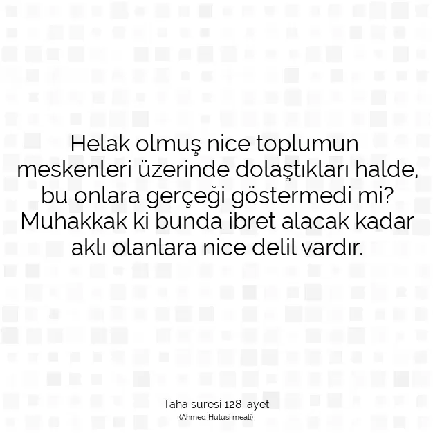 Ayetbul | Kuran Mealleri | Quran | Taha suresi 128. ayet