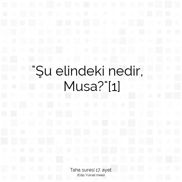 Ayetbul | Kuran Mealleri | Quran | Taha suresi 17. ayet