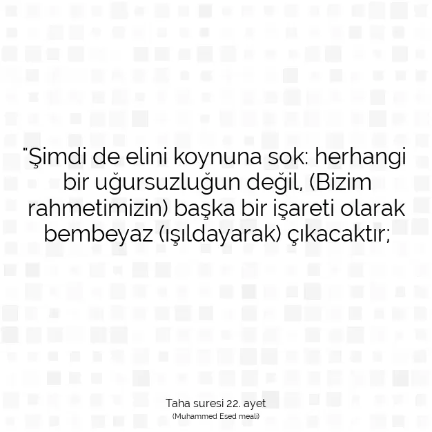 Ayetbul | Kuran Mealleri | Quran | Taha suresi 22. ayet