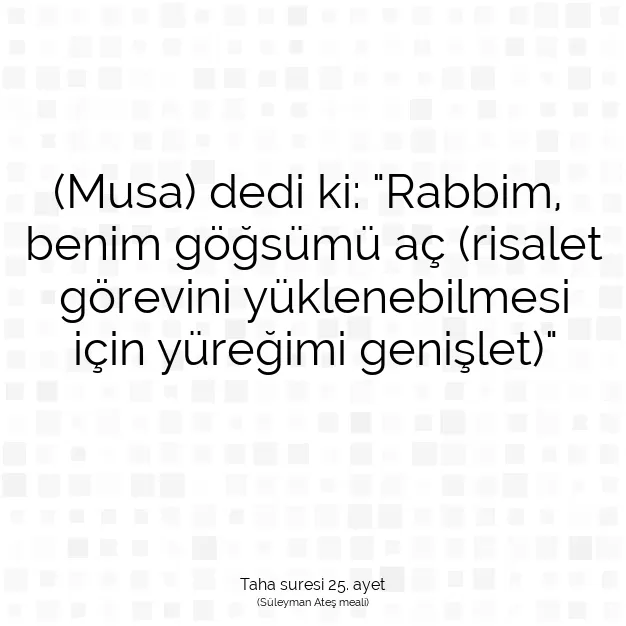 Ayetbul | Kuran Mealleri | Quran | Taha suresi 25. ayet