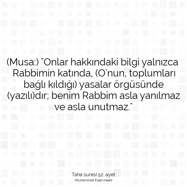 Ayetbul | Kuran Mealleri | Quran | Taha suresi 52. ayet