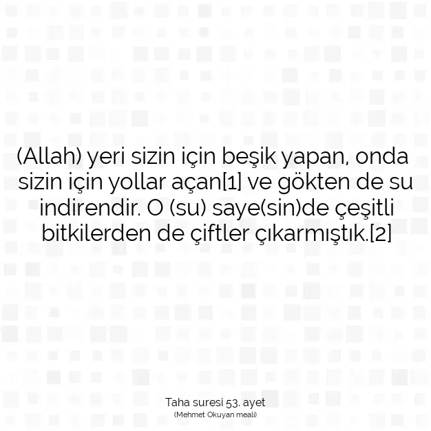 Ayetbul | Kuran Mealleri | Quran | Taha suresi 53. ayet