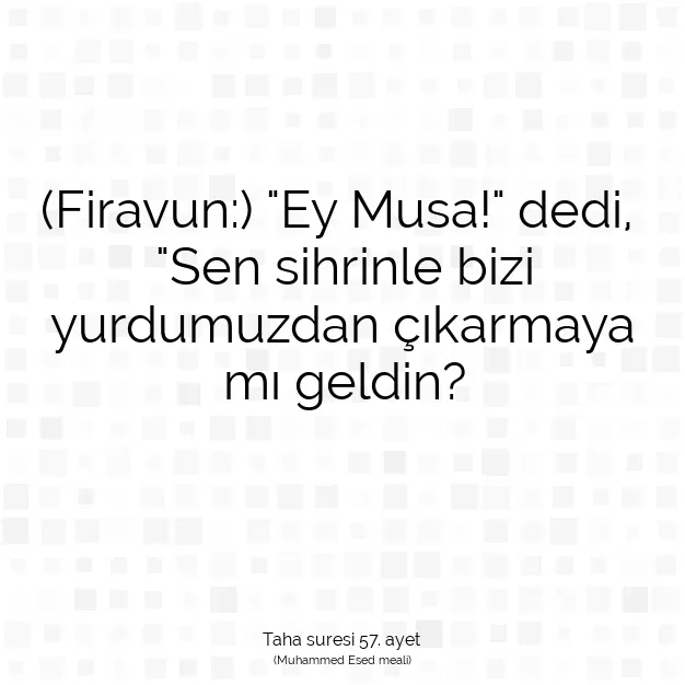 Ayetbul | Kuran Mealleri | Quran | Taha suresi 57. ayet